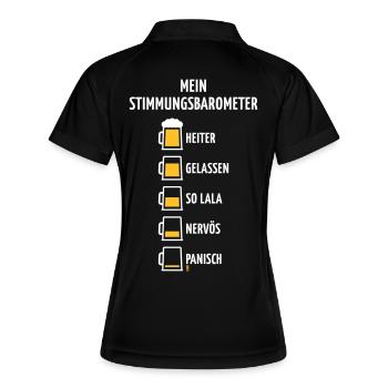 Mein Stimmungsbarometer (Bier / V1 / NEG) - Frauen Polo atmungsaktiv - Schwarz/Weiß - Hinten