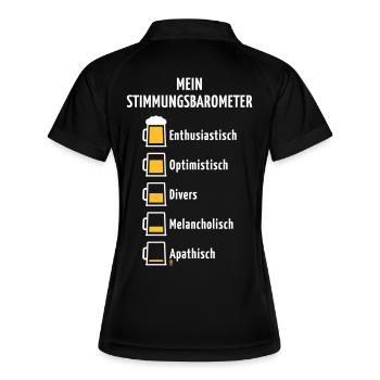 Mein Stimmungsbarometer (Bier / V3 / NEG) - Frauen Polo atmungsaktiv - Schwarz/Weiß - Hinten