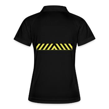 Warning 2 Warnbalken - Frauen Polo atmungsaktiv - Schwarz/Weiß - Hinten