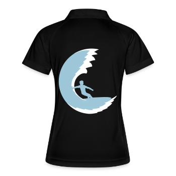 Surfer Planche de surf Round Blue Circle Surf de vagues - Polo respirant Femme - noir/blanc - Dos