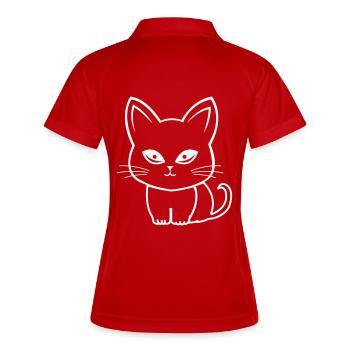 Katze Cat Comic - Women's Polo breathable - red/white - Back