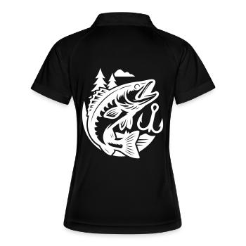 Pike Fish Fishing - Women's Polo breathable - black/white - Back