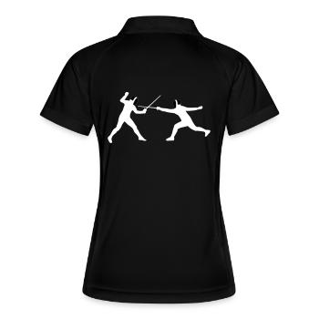 fechter_2c - Polo respirant Femme - noir/blanc - Dos