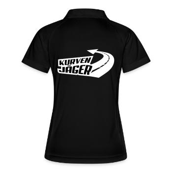 Kurvenjäger - Frauen Polo atmungsaktiv - Schwarz/Weiß - Hinten