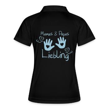 mamas_und_papas_liebling - Frauen Polo atmungsaktiv - Schwarz/Weiß - Hinten