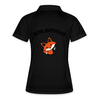 schlaufuchs_02 - Frauen Polo atmungsaktiv - Schwarz/Weiß - Hinten
