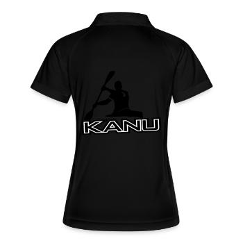 vektor_kanu_logo - Frauen Polo atmungsaktiv - Schwarz/Weiß - Hinten