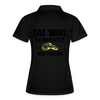 das wars - ringe 2-- - Frauen Polo atmungsaktiv - Schwarz/Weiß - Hinten