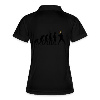 evolution_baseball_2c - Frauen Polo atmungsaktiv - Schwarz/Weiß - Hinten