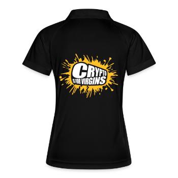 crypto is for virgins - Frauen Polo atmungsaktiv - Schwarz/Weiß - Hinten