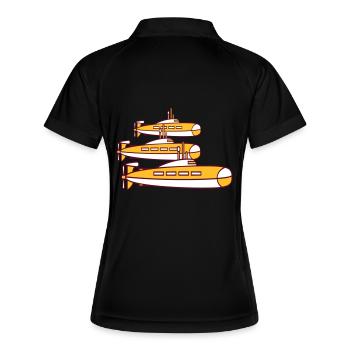3 Sous-marins Flotte Trois Escadrons Groupe Equipe Équipage - Polo respirant Femme - noir/blanc - Dos