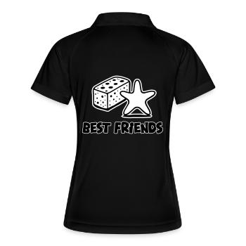 Éponge et étoile de mer - Best Friends Design - Polo respirant Femme - noir/blanc - Dos