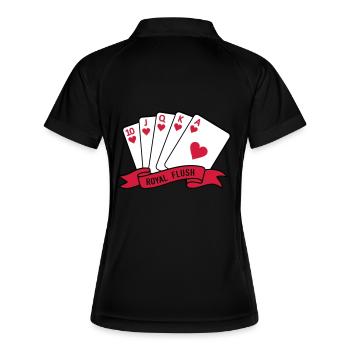 Royal Flush - Frauen Polo atmungsaktiv - Schwarz/Weiß - Hinten