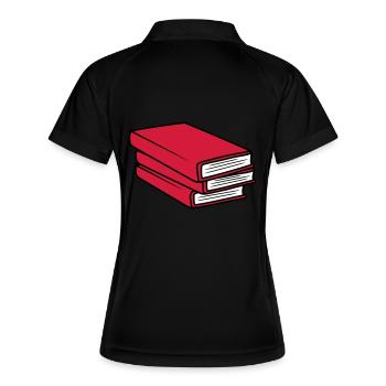 3 Books Stack Design - Women's Polo breathable - black/white - Back