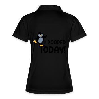 I pooped today Pinguin - Frauen Polo atmungsaktiv - Schwarz/Weiß - Hinten