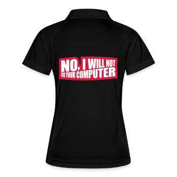 Ne pas réparer votre ordinateur - Polo respirant Femme - noir/blanc - Dos