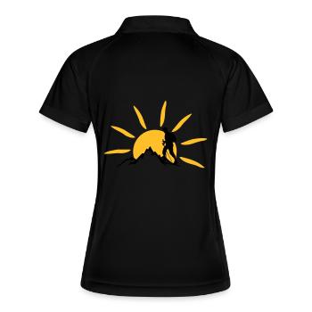Freizeit - Berge Wanderer - Frauen Polo atmungsaktiv - Schwarz/Weiß - Hinten