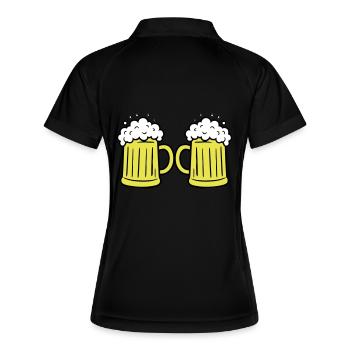 Verre à bière grillé - Polo respirant Femme - noir/blanc - Dos