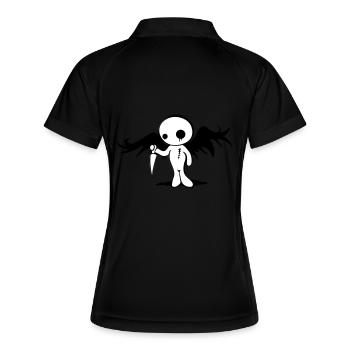 Emo - Frauen Polo atmungsaktiv - Schwarz/Weiß - Hinten