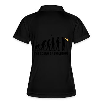 evolution_saxophon_b_2c - Women's Polo breathable - black/white - Back
