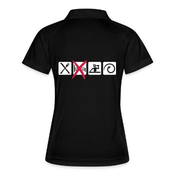 Eat Sleep Rave Repeat Essen Nicht Schlafen Raven - Frauen Polo atmungsaktiv - Schwarz/Weiß - Hinten
