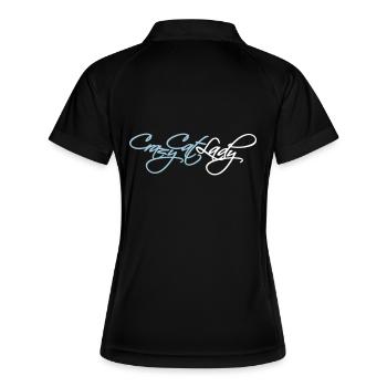 Chat fou Dame Texte Folle Femme Chats Amour - Polo respirant Femme - noir/blanc - Dos