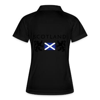 Scotland-Flag - Frauen Polo atmungsaktiv - Schwarz/Weiß - Hinten