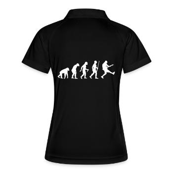 Bass Gitarrist Evolution - Frauen Polo atmungsaktiv - Schwarz/Weiß - Hinten