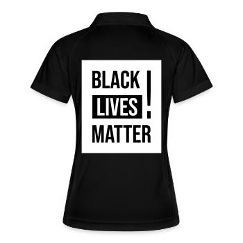 Black Lives Matter ! - Frauen Polo atmungsaktiv - Schwarz/Weiß - Hinten