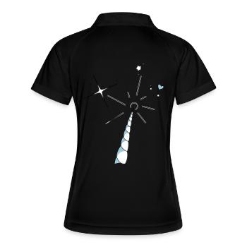 Einhorn Horn - Frauen Polo atmungsaktiv - Schwarz/Weiß - Hinten