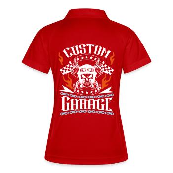 custom garage motorcycle - Women's Polo breathable - red/white - Back