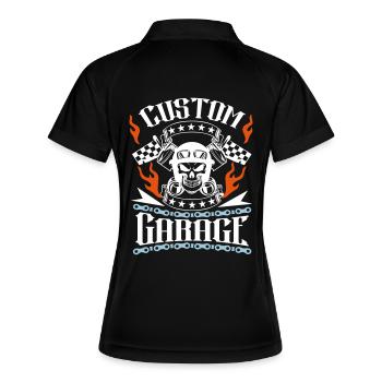 custom garage motorcycle - Women's Polo breathable - black/white - Back