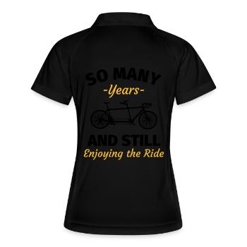 Goldene Hochzeit lustige Sprüche - Frauen Polo atmungsaktiv - Schwarz/Weiß - Hinten