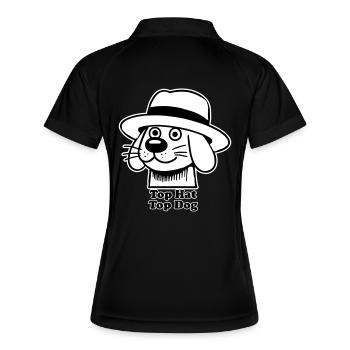 Dapper Doggo - Chapeau haut de forme, design Top Dog - Polo respirant Femme - noir/blanc - Dos
