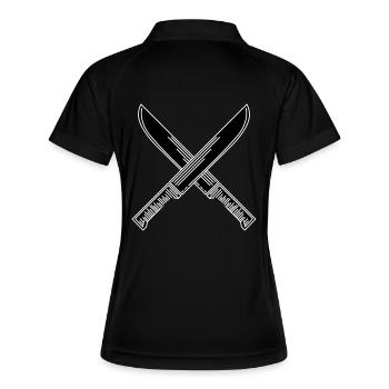 Messer - Frauen Polo atmungsaktiv - Schwarz/Weiß - Hinten