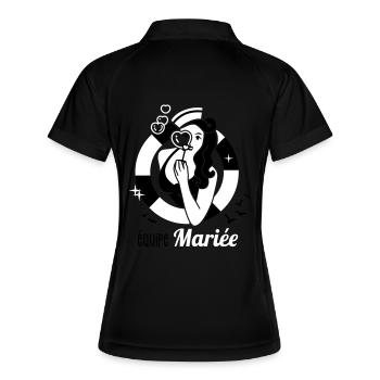 équipe de la mariée - future mariée - evjf - 2C - Polo respirant Femme - noir/blanc - Dos