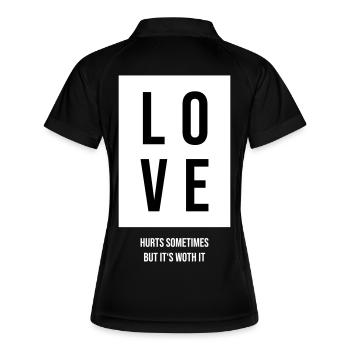 L’amour fait parfois mal, mais il en vaut la peine Cadeau - Polo respirant Femme - noir/blanc - Dos
