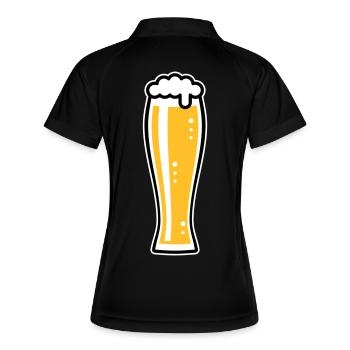 Verre à bière de blé (bière / verre de blé / verre à bière / 3C) - Polo respirant Femme - noir/blanc - Dos