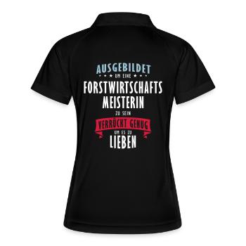 Forstwirtschaftsmeisterin Beruf - Geschenk - Frauen Polo atmungsaktiv - Schwarz/Weiß - Hinten