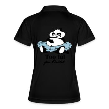 Too fat for Ballet - Frauen Polo atmungsaktiv - Schwarz/Weiß - Hinten