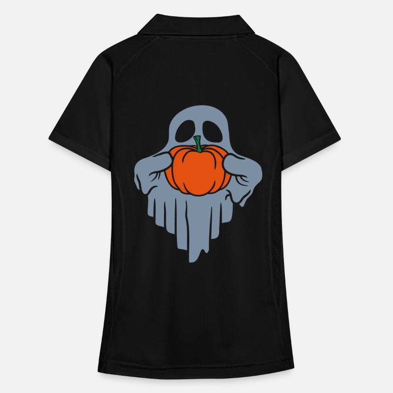 Comic Halloween Pumpkin Ghost Women's Polo breathable