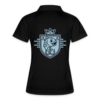 Fishhook Fish Comic - Women's Polo breathable - black/white - Back