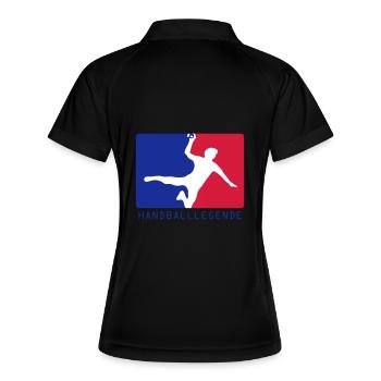 Handball - Handballlegende - Frauen Polo atmungsaktiv - Schwarz/Weiß - Hinten