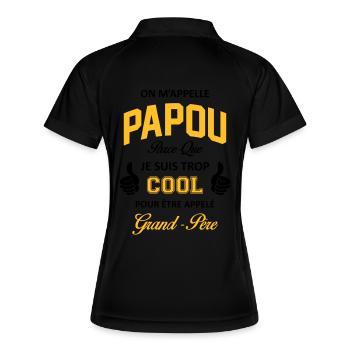papou2 - Polo respirant Femme - noir/blanc - Dos
