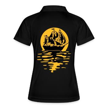 Sailing ship silhouette design - Women's Polo breathable - black/white - Back