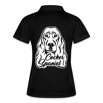 Cocker Spaniel - Frauen Polo atmungsaktiv - Schwarz/Weiß - Hinten