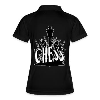 Schach Design - Frauen Polo atmungsaktiv - Schwarz/Weiß - Hinten