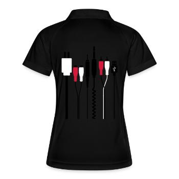 Audio et connecteurs d'alimentation - Polo respirant Femme - noir/blanc - Dos