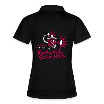 krawallschachtel in Bunt - Frauen Polo atmungsaktiv - Schwarz/Weiß - Hinten