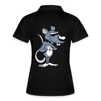 Rat lunettes de soleil méchant - Polo respirant Femme - noir/blanc - Dos